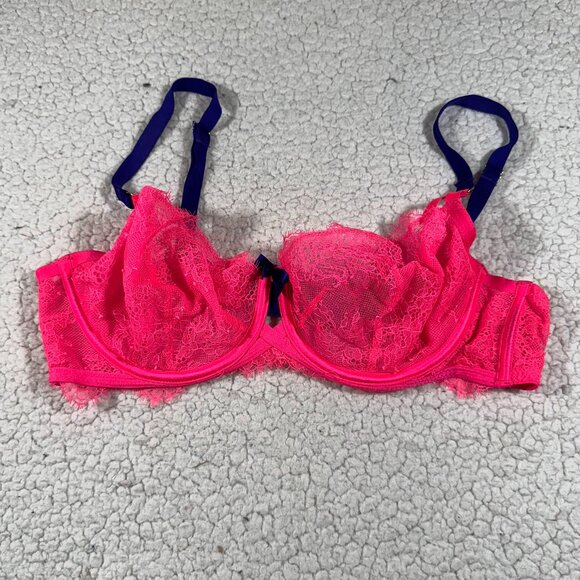 Victoria's Secret Very Sexy Unlined Demi Bra size 36C Neon Pink Purple - Picture 1 of 5